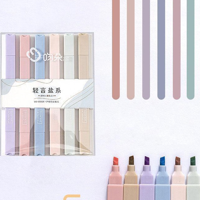 

FG2 EGMorandi 6 PcsSet Berwarna Neon Pena Ganda Kepala Pena Stabilo Seni Marker Siswa Spidol Anak Alat TulisEghrerr