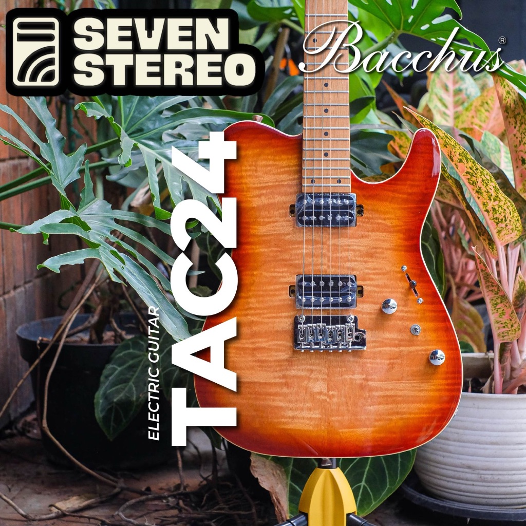 Bacchus Tactics TAC24 FMH RSM/M N BK B Flamed Mahogany Telecaster