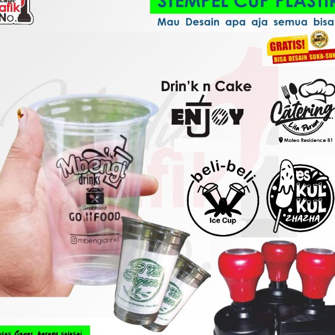 

KP8 COD Stempel Cup Gelas Stenpel Cangkir Stampel Minuman Atau Makanan Media Plastik Free Desain Custom
