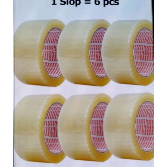 

Kilat 1 slop 6 pics Lakban Daimaru tebal OPP tape Bening coklat bisa campur Orinal Asli