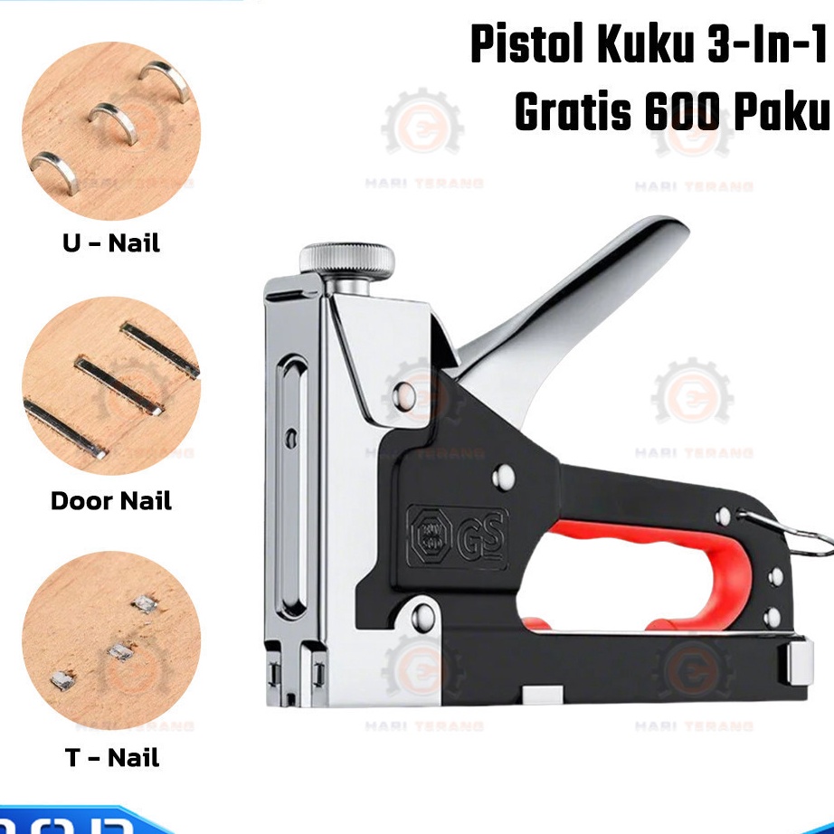 

FG2 Gratis 6 Paku 3 In 1 Stapler Gun 3 In 1 Kuku Staples Tembak Gun Tacker Powerfull Stapler Furnitur DIY Pelapis Stapler Dekorasi Rumah Alat Pertukangan Multifungsi Stapler
