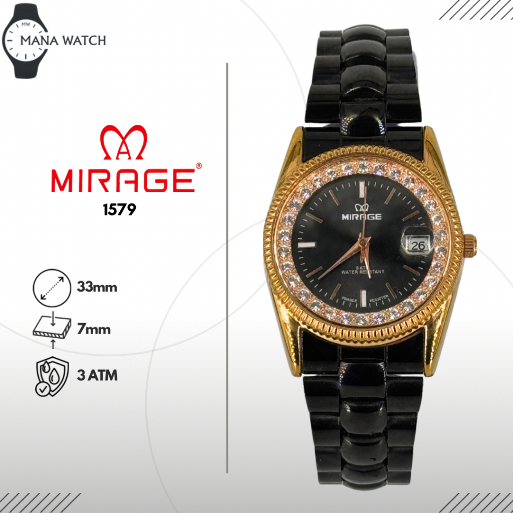 Jam Tangan Mirage Original 1579 Series Stainless Steel Strap