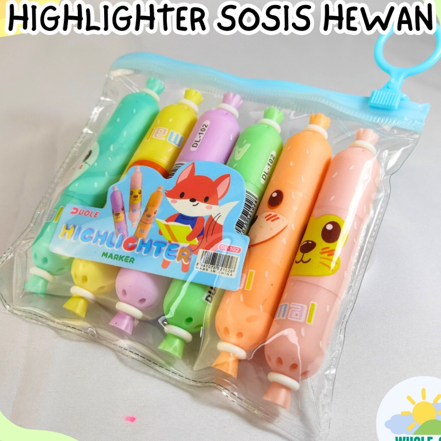 

KF7 Hhlhter Sosis Hewan 1 Set isi 6 Pcs Colorful Bentuk Makanan Lucu Unik Imut COD