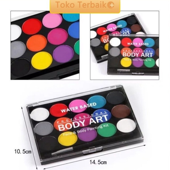 

Body Art 15 Colour Set 2 Brush Face Painting Body Paint Art Supplies Stationery n R1S3