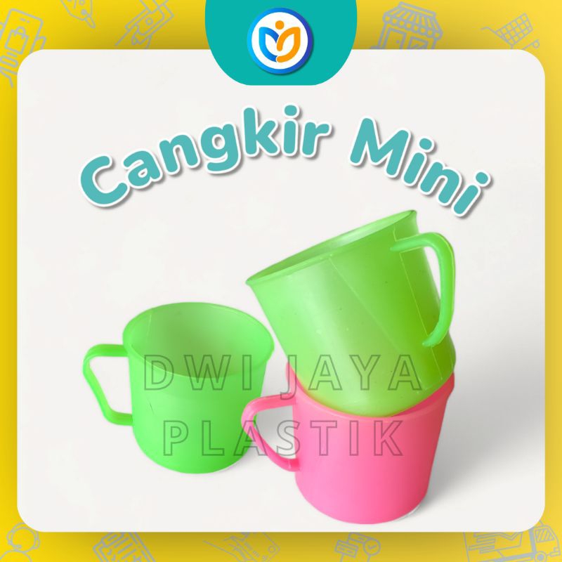 CANGKIR MINI PLASTIK - gelas cangkir bahan plastik ukuran kecil