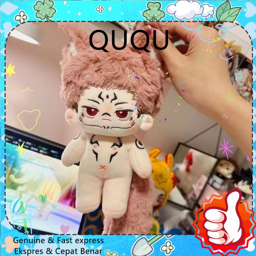 QUQU 20cm Jujutsu Kaisen Ryoumen Sukuna Attribute Cotton Doll baju boneka 20cm Dress up doll
