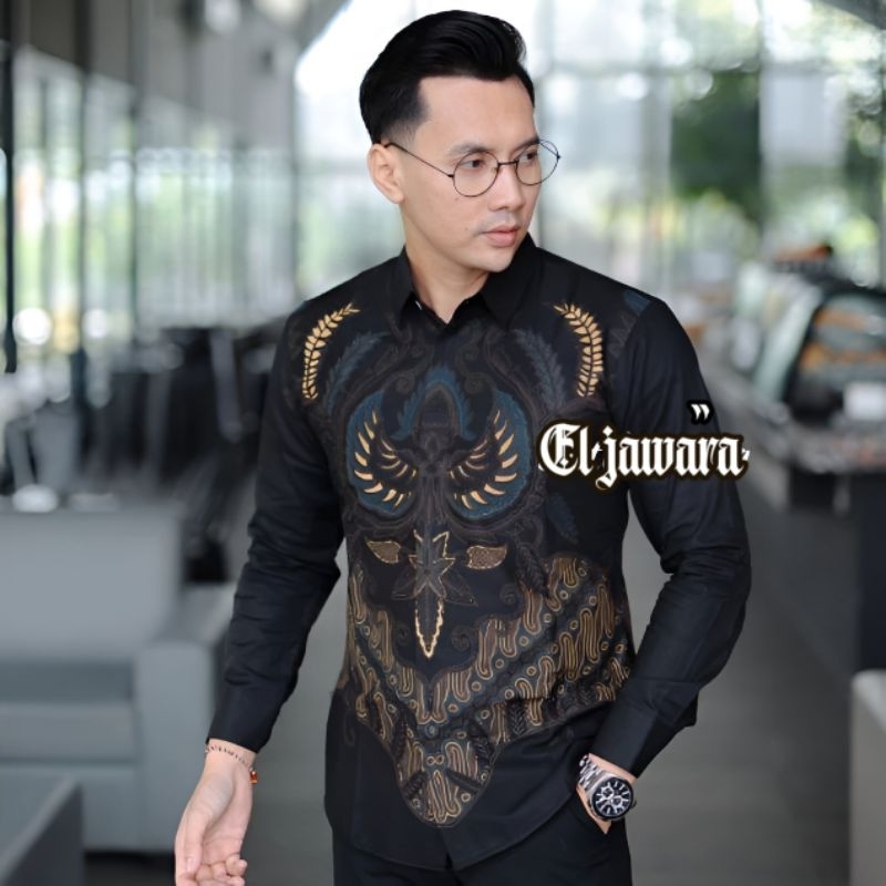Batik Pria Lengan Panjang Modern Ukuran M L XL XXL Baju Kantor Seragam kerja Cowok Laki laki