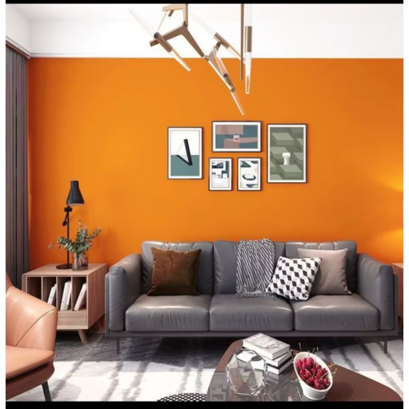 Wallpaper Sticker Dinding Ukuran 45cmx 10m Motif Polos Orange Kuning gh294 karakter embos wallsticke