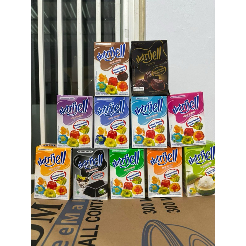 

PUDING NUTRIJELL NUTRI JELL JELLY POWDER PUDING JELI NUTRIJEL SERBUK INSTAN PLAIN COKLAT CINCAU KELAPA MUDA YOGHURT 1 BOX MANGGA MELON STRAWBERRY COKELAT CHOCOLATE INSTANT KEMASAN EKONOMIS 10gr 20gro