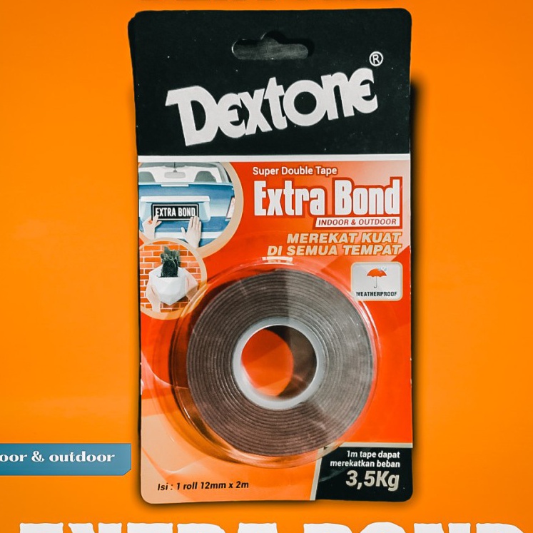 

KI3 Double Tip Kuat Double Tape Dextone Extra Bond Tahan Cuaca Outdoor Indoor 12mm x 2M