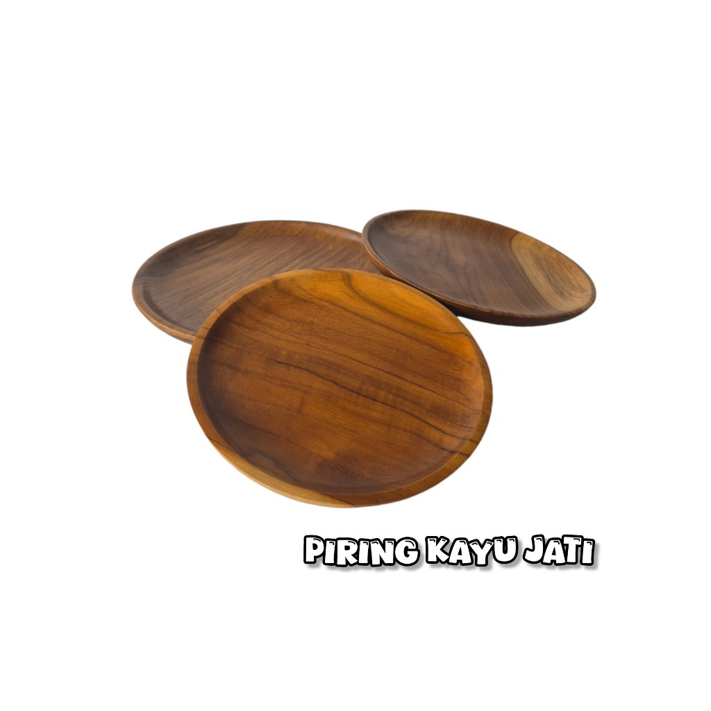 piring kayu jati premium | piring makan kayu jati