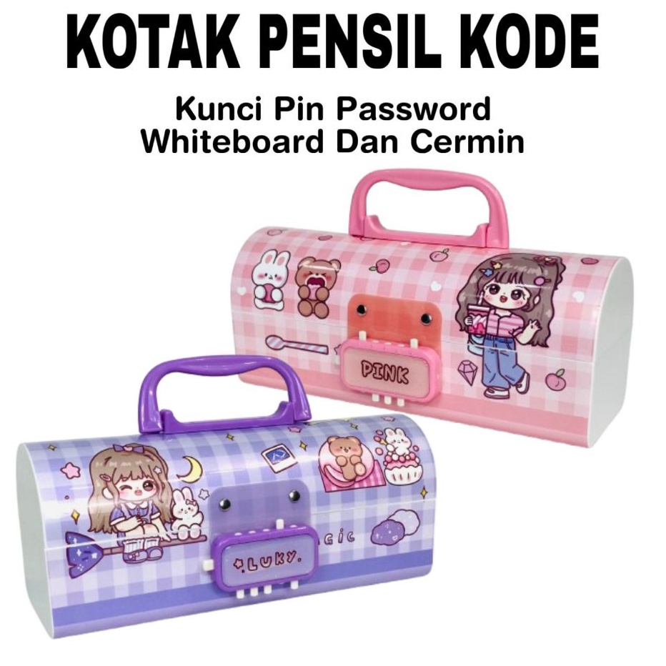 

HJ6 BOS Kotak Pensil Plastik Kode Whiteboard Cermin Kotak Pensil Kode Pencil Case
