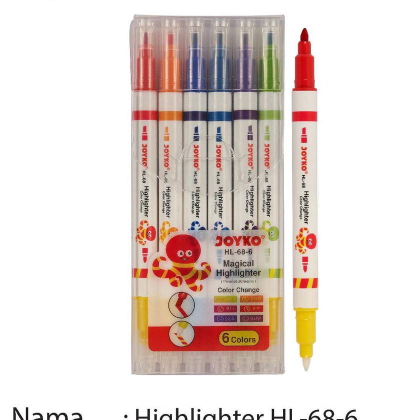 

HJ6 Joyko HL68 Magical Hhlhter Color Change Textr AJAIB Isi 6 Pewarna Teks