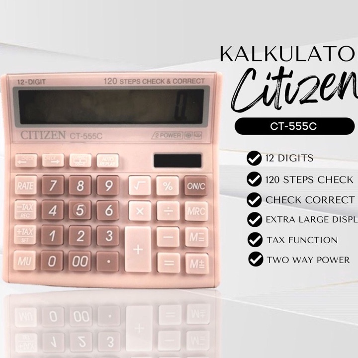 

Premium KALKULATOR FANCY WARNA WARNI CALCULATOR CITIZEN 555N 555 N 555 C 555 COLOUR SERIES 12 DIT CHECK ULANG CHECK CORRECT BISA HITUNG ULANG
