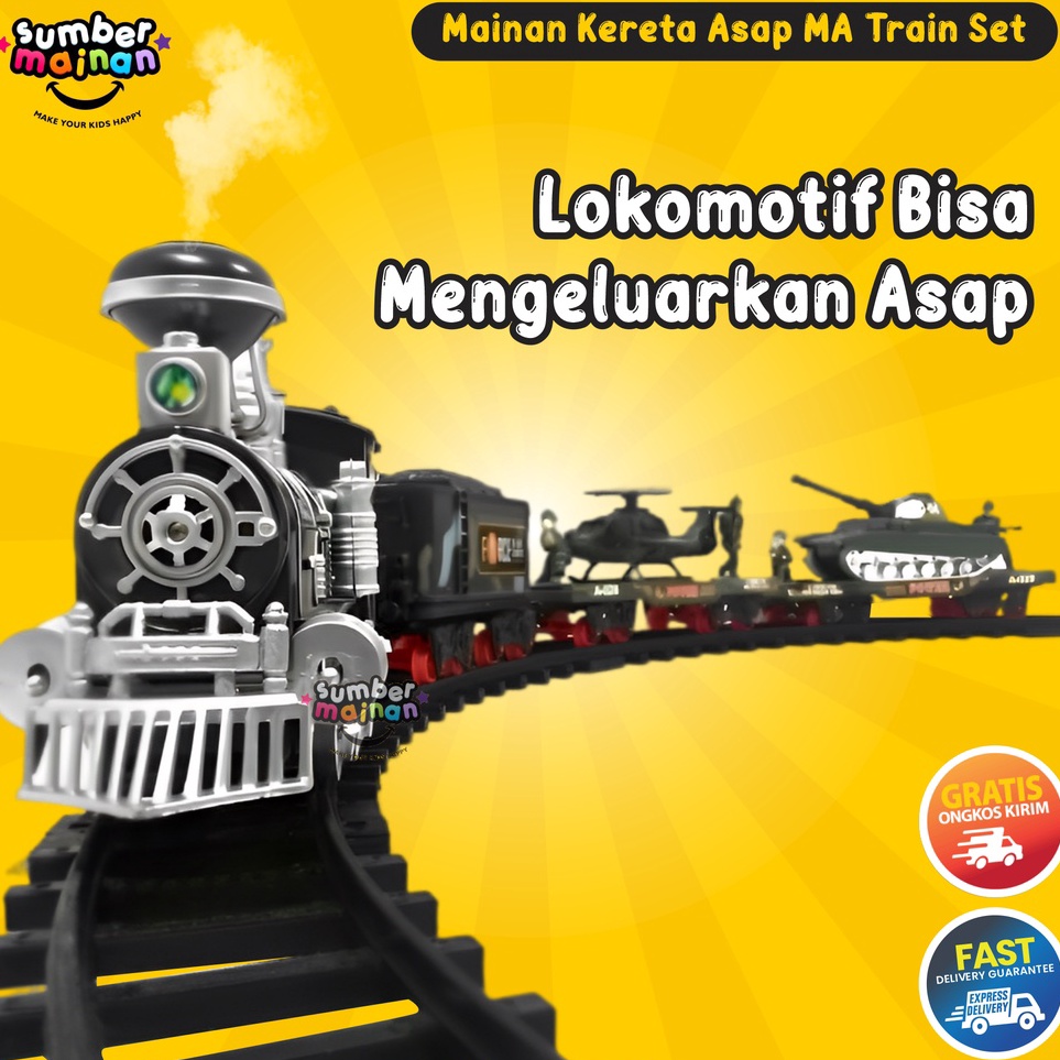 Grosir Istimewa  Mainan Anak Kereta Api Rel Satu Set Asap Smoke MA Train Set Terlaris By Sumbermaina