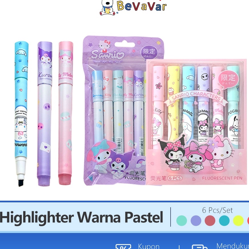 

Unggul BEVAVAR Hhlhter Pastel 6PCS Stabilo 1 Set Warna Warni