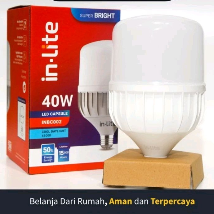 [COD] Balon LED In-Lite 40 watt Capsule Cooldaylight Putih E27 220v