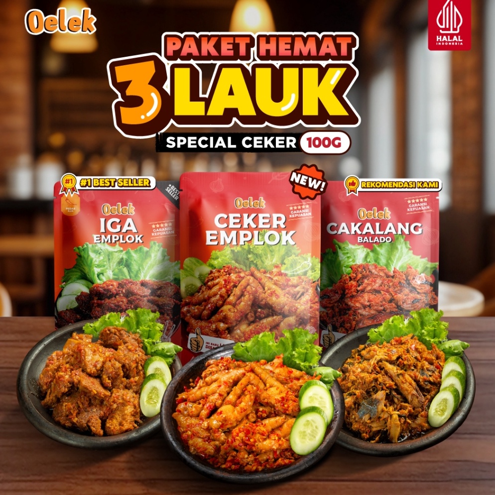 

Update Oelek Paket 3 Bebas Pilih Ceker Mercon Emplok Tanpa Tulang Iga Emplok Cakalang Balado Cumi Cabe Ijo Ayam Kecombrang Cumi Jeletot