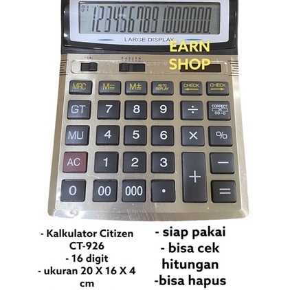 

Termurah Kalkulator Citizen CT 926 16 Dit Kalkulator Dagang Warung Kalkulator