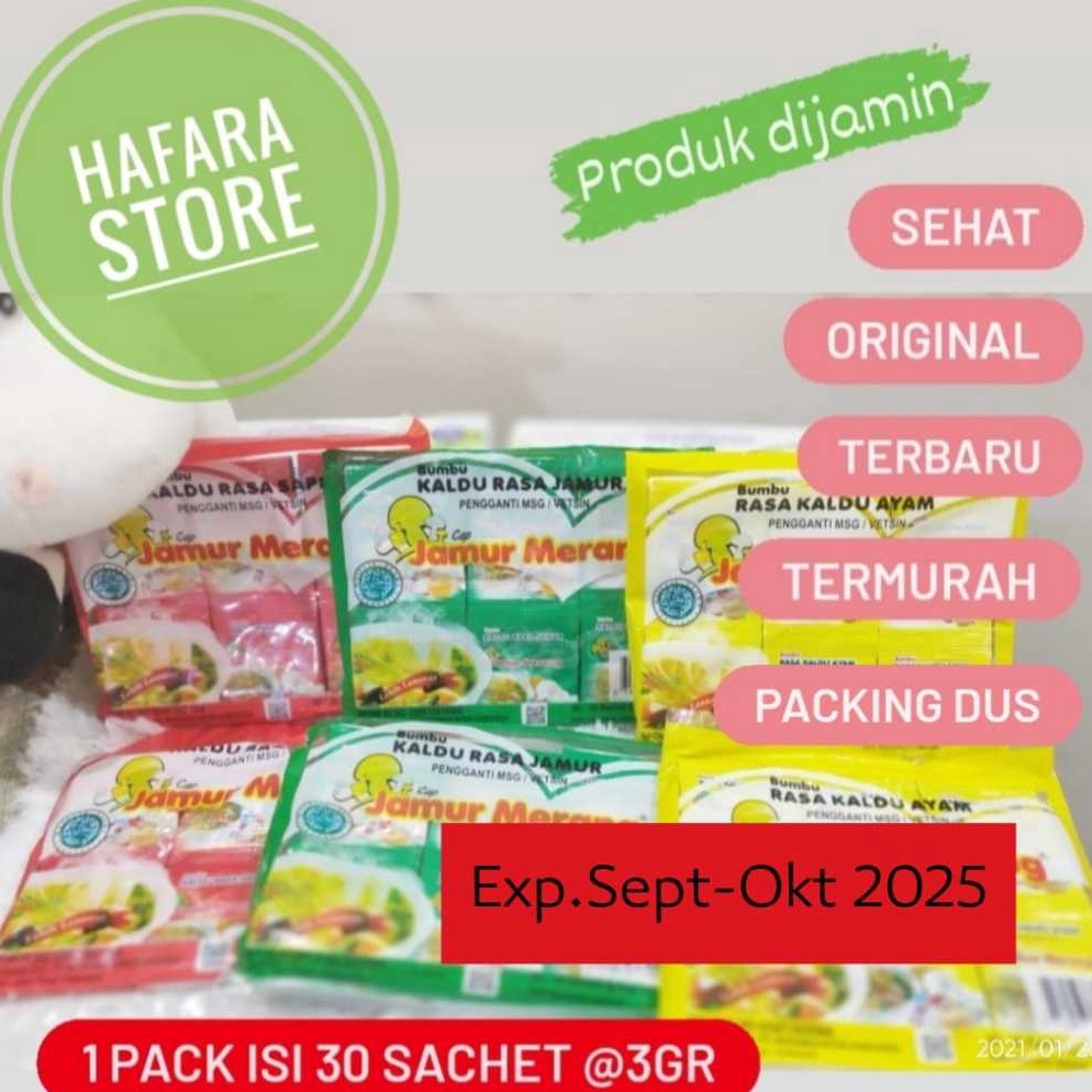 

NEW HafaraKaldu Jamur merang 1 Pack isi 3 sachet 3gr