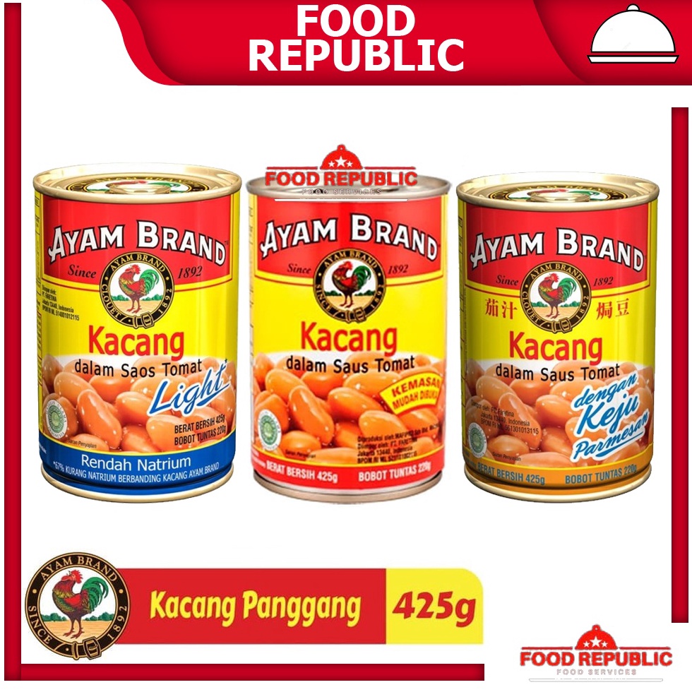 

Promo Sekarang AYAM BRAND BAKED BEANS 425 GR KACANG SAOS TOMAT LIGHT CHEESE TOMATO
