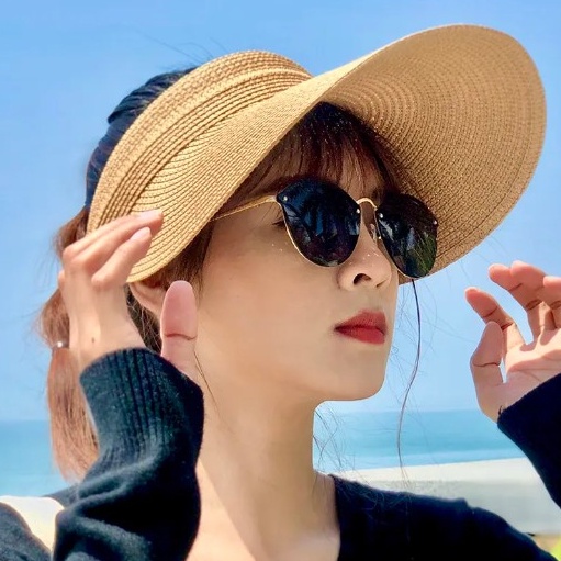 Sekarang Keren  Topi Visor Matahari Lipat Topi Kertas Visor Jerami Portabel Topi Kertas Dapat Dilipa