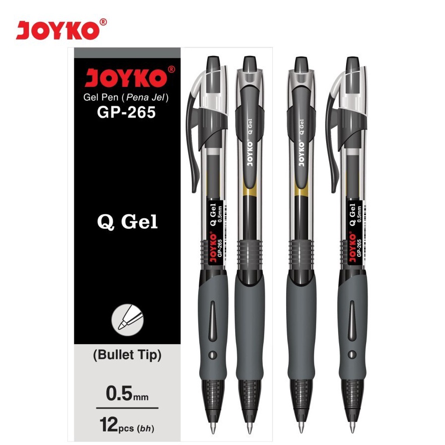 

ART Q9F9 Gel Pen Pulpen Pena Joyko GP265 Q Gel Hitam 1 Pack 12 Pcs