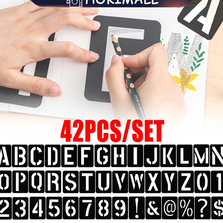 

KI3 42buahSet Cetakan Huruf Angka Stencils Stensil Plastik Pylox Cat Semprot
