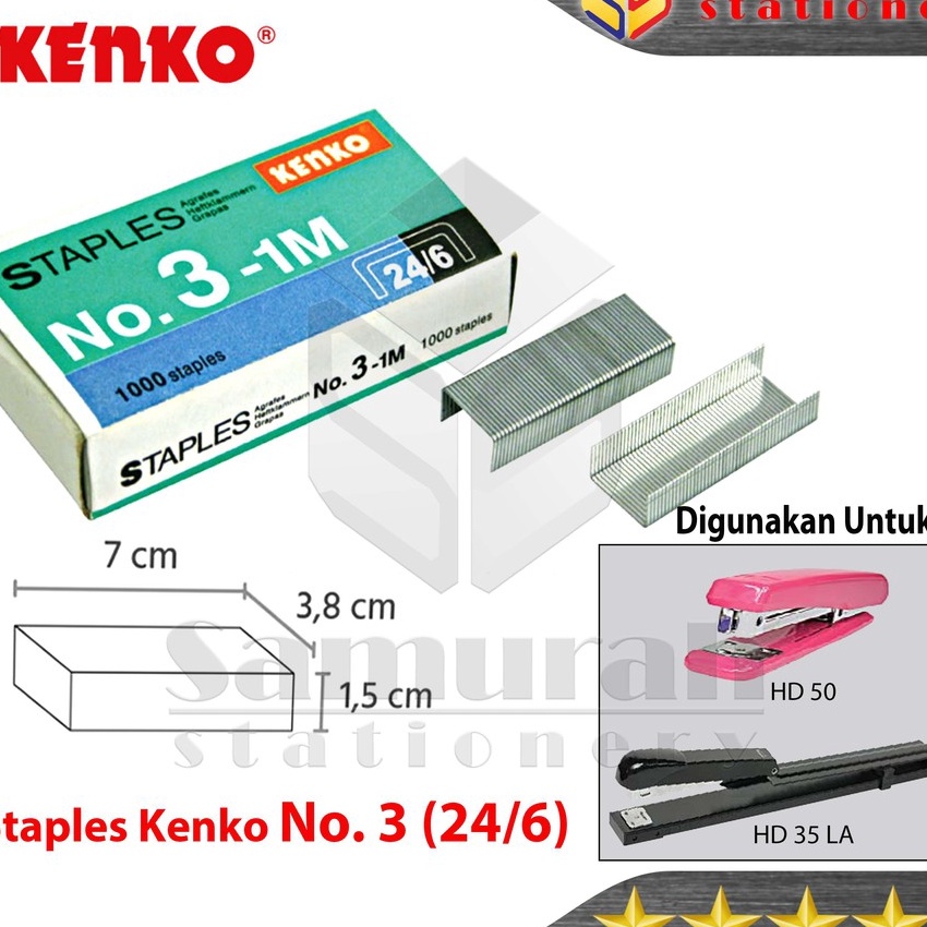 

Flash Sale Isi Staples Kenko No 3 Per Box Isi 2 Pak Kecil Refill Stapler no 3 isi Stepler Hekter Tangan HD 5
