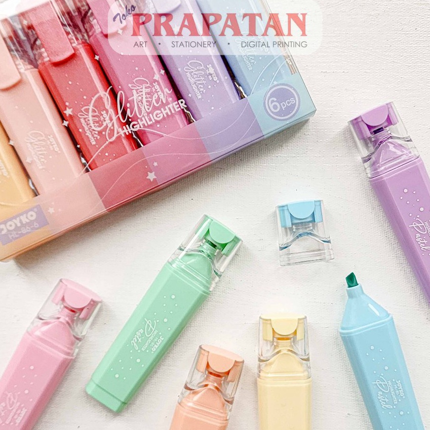 

Terjangkau Joyko HL8586 Hhlhter Glitter Pastel Set 6 Penanda Warna