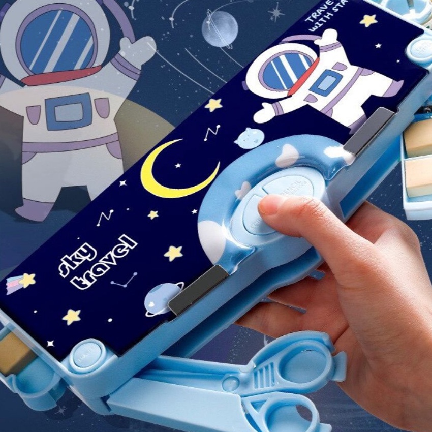 

Terlaris jm Kotak Pensil Pola Kartun Lapisan Ganda dan Tunggal dengan Rautan Kapasitas Tempat Pensil Multifungsi Motif Unicorn Dinosaurus Astronot Untuk Anak Tk