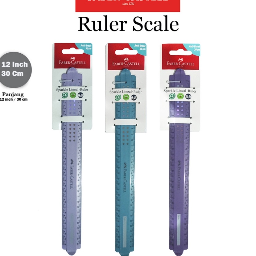 

Terjangkau Penggaris Faber Castell Ruller 3 CM Sparkle Break Resistant
