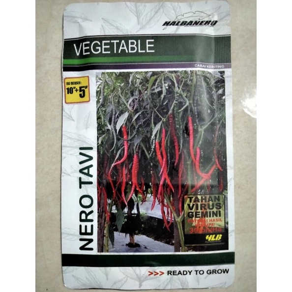 Benih Cabe Merah Keriting NERO TAVI 15 Gram 3 biji  Bibit Cabai NERO TAVI  Cmk NERO TAVI KODE Q1Z8
