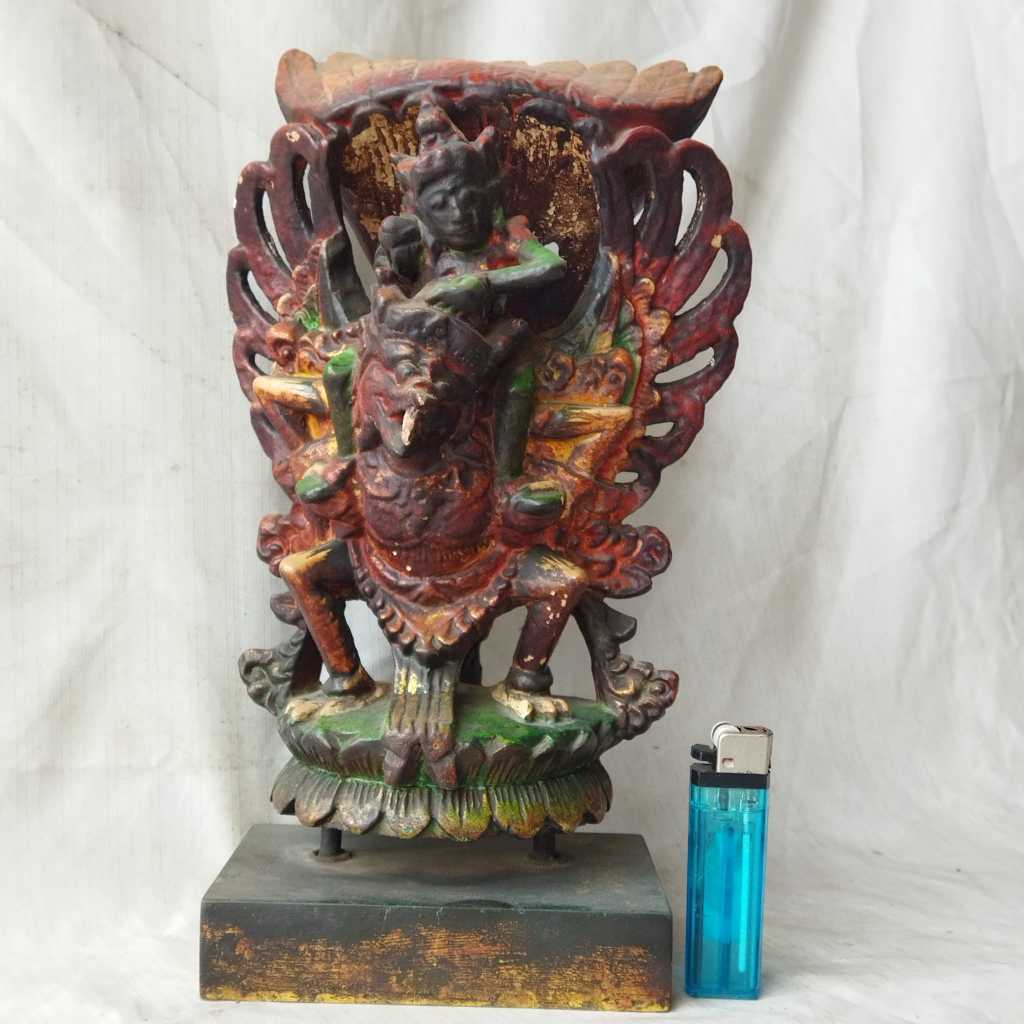 Pajangan Vintage Patung kayu Garuda Wisnu Kencana Warna