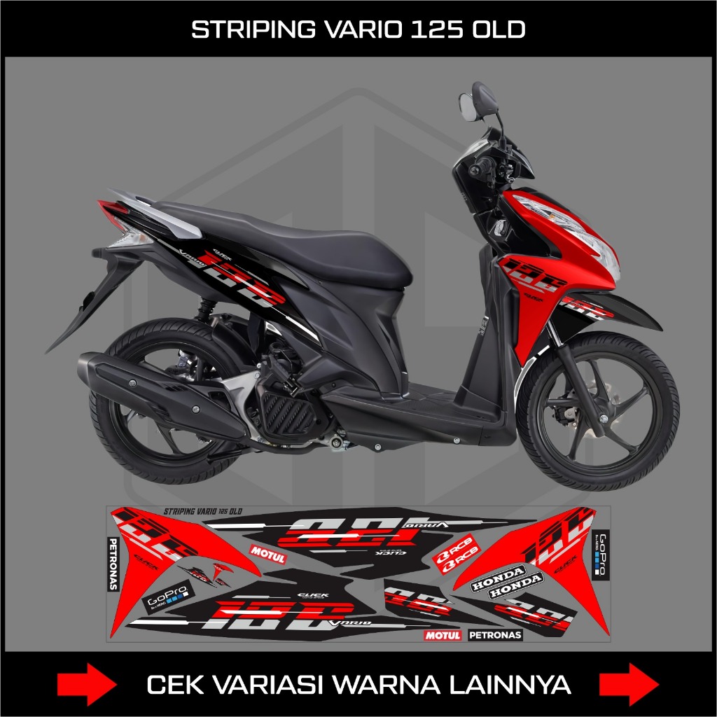 STIKER STRIPING VARIO TECHNO 125 / STICKER LIS BODY MOTOR VARIO 125 OLD, VARIO KZR, CLICK 125 OLD 02
