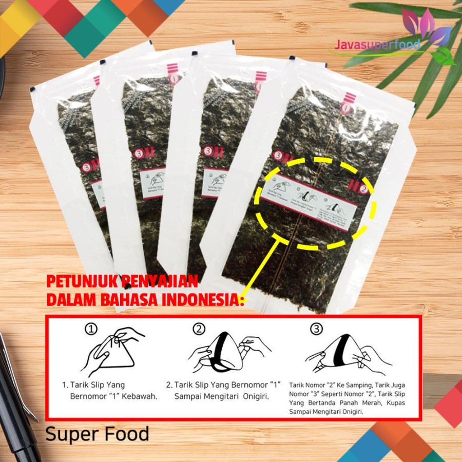 

100 Lembar NORI ONIGIRI | Nori Wrapper Khusus Bungkus Nori Triangle / Sushi Nori