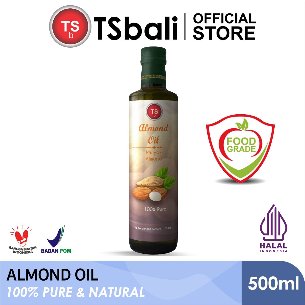 

Almond Oil - Minyak Almond Cold Pressed Unrefined Food Grade 500ml - TSb