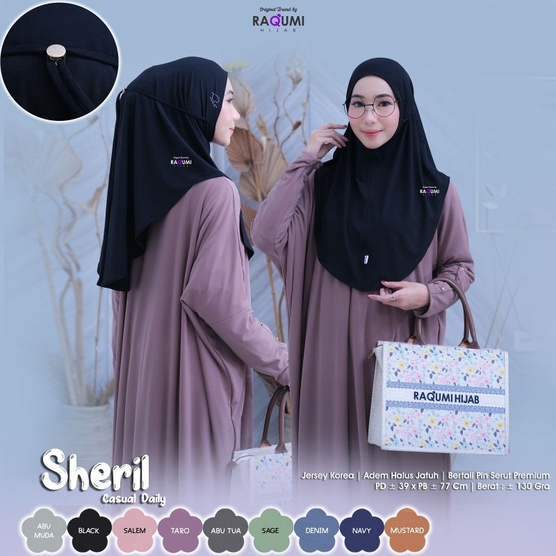 SHERIL CASUAL DAILY HIJAB//BAHAN JERSEY KOREA ADEM NYAMAN DIPAKAI SEHARI-HARI//JILBAB BERTALI PIN SE