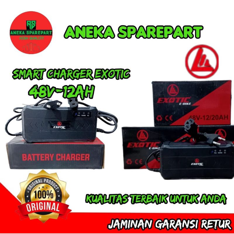 Charger Cas sepeda listrik Exotic 48volt 12Ah Original