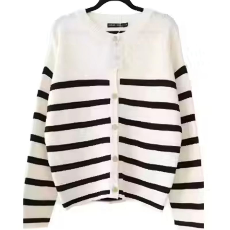 SWEATER CARDIGAN LOOK CARDY OUTHER KNIT RAJUT WANITA STRIPE STYLE KOREAN SEWEATER CARDIGAN OUTFIT KA