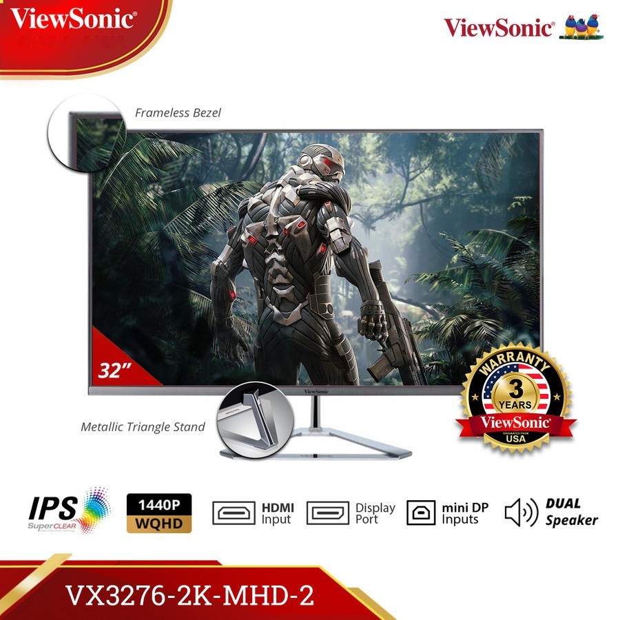 VIEWSONIC VX3276-2K-MHD-2 32" IPS 2K 75Hz MONITOR