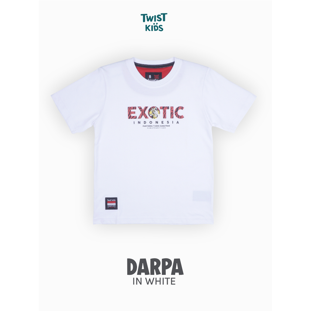 Twist Kids - Darpa C, Nusantara Series, Kaos Putih Lengan Pendek Anak Laki-Laki Tema Indonesia