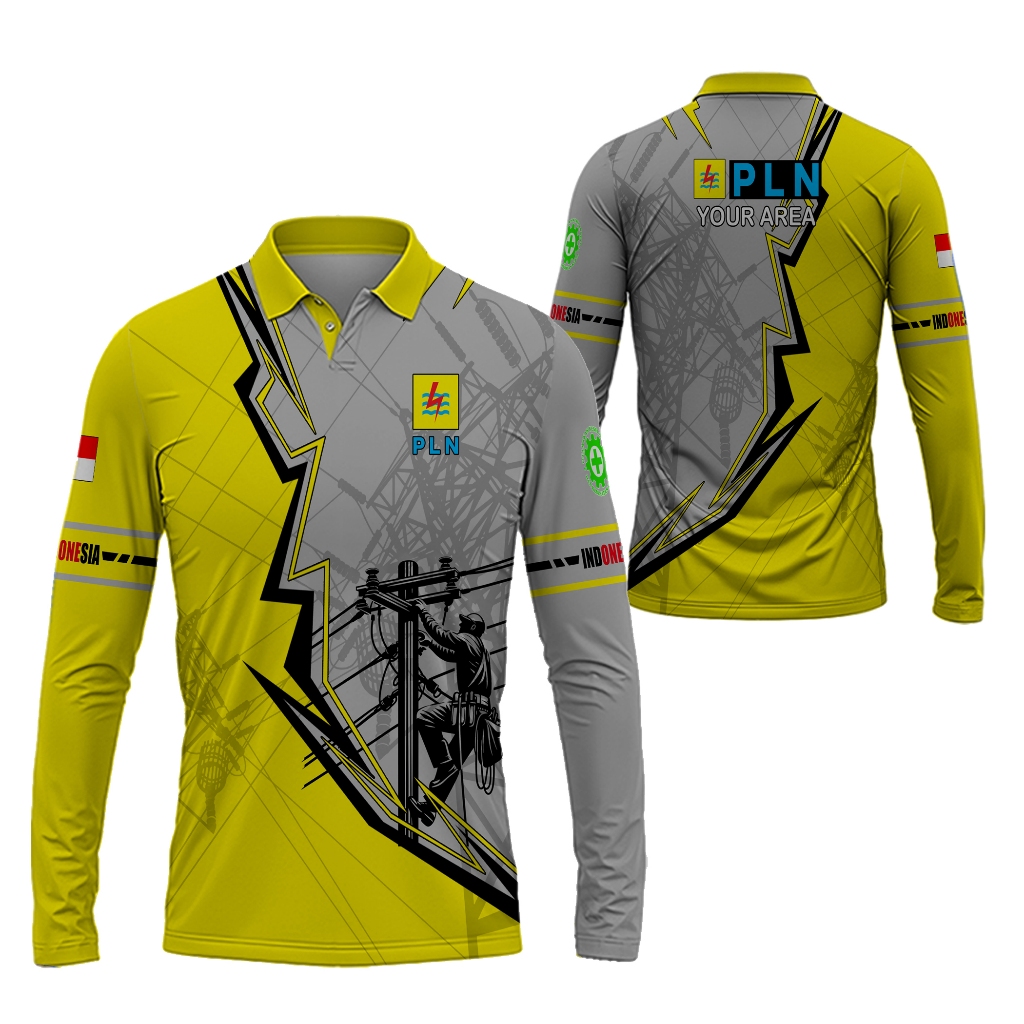 Kaos Polo Shirt PLN lengan panjang Baju Kaos Jersey PLN Fullprint Custom