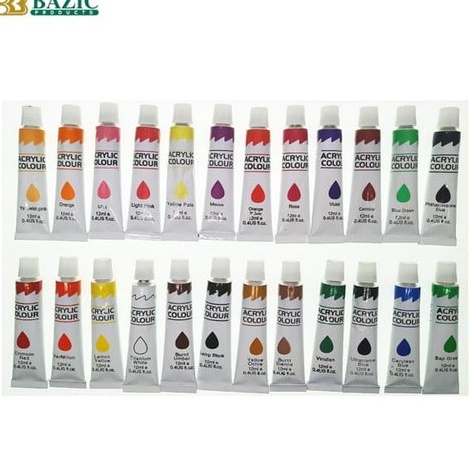 

KODE A76B CAT ACRYLIC BAZIC 24 WARNA CAT KANVAS LUKIS CAT AKRILIK