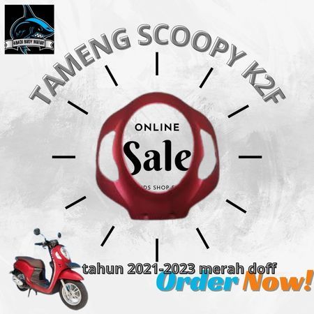Cover Tameng lampu kap body depan scoopy new prestige terbaru 2020 2021 K2F merah doff