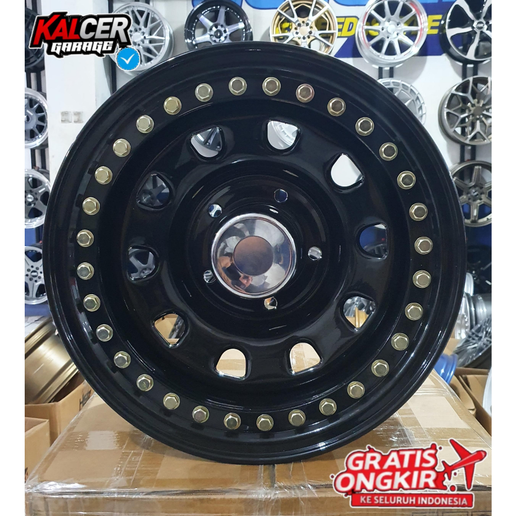 VELG RACING HSR BEADLOCK MOKUPO HSR R15 UNTUK MOBIL TAFT,JIMNY,JEEP BEADLOCK MOKUPO HSR R15X8