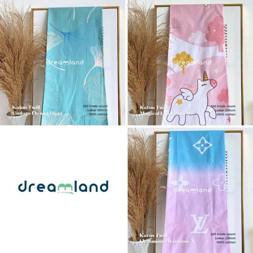 DREAMLAND | Kain Ecer Katun Jepang Twill | Cotton Twill | per 0.5 meter | Halus Lembut Adem Premium