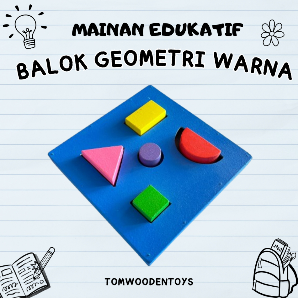 Mainan edukasi balok geometri warna mainan anak tk