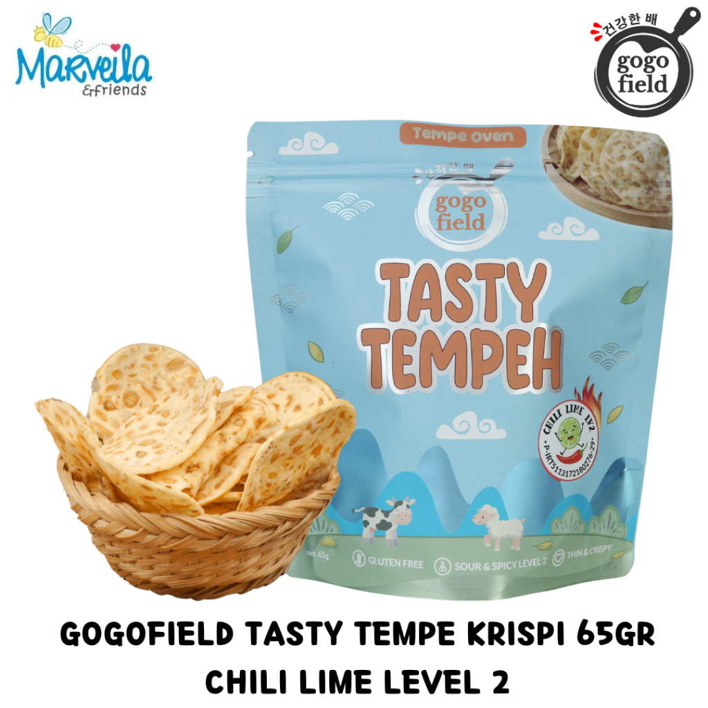 

Gogofield Tasty Tempeh Krispi 65 gr CHILI LIME LEVEL 2 / Tempe Krispi / Keripik Tempe