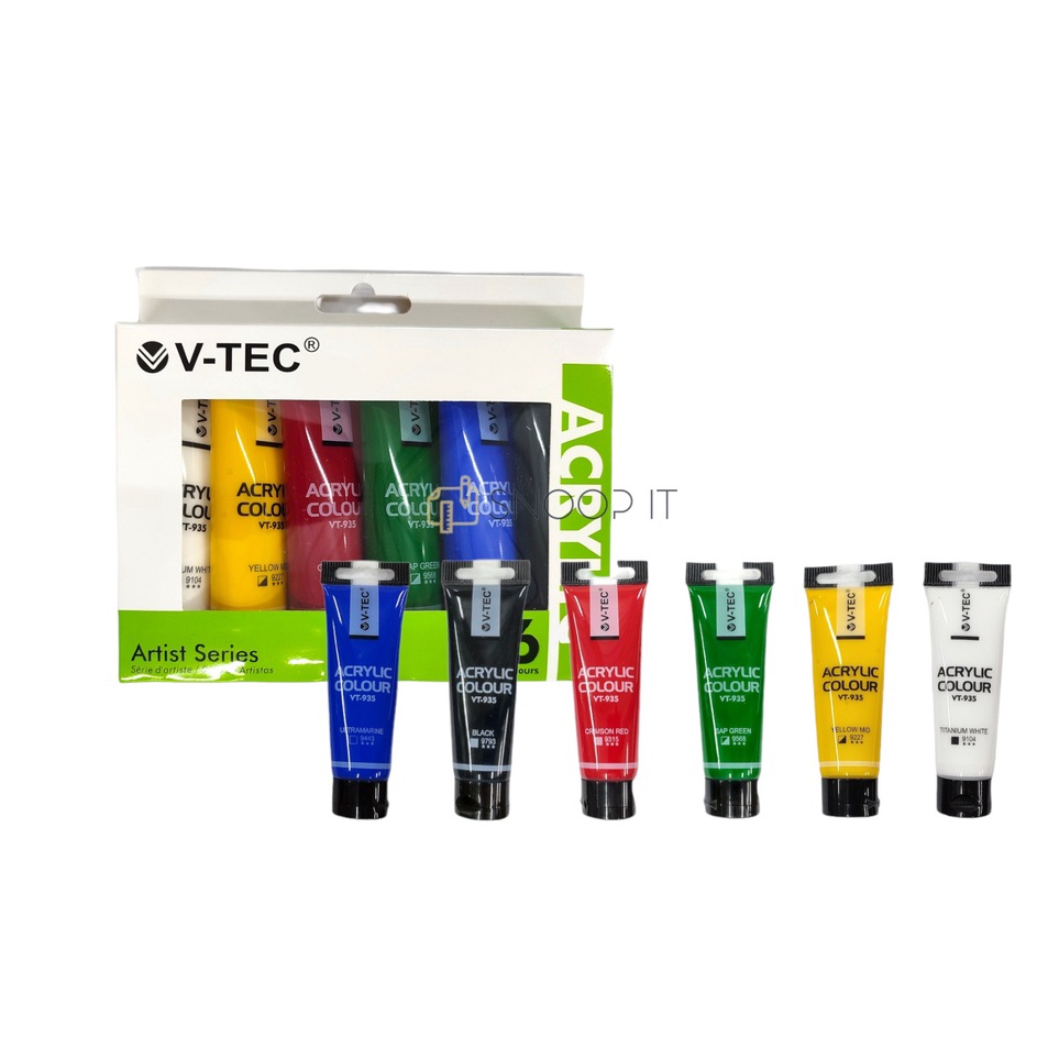 

KODE E94A Cat Akrilik VTEC VT635 Acrylic Colours 6 Warna x 35 ML Set SHSNP